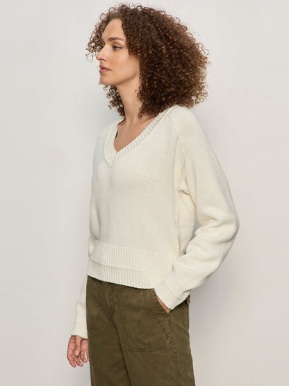 Sanctuary Clothing New - PERFECT V NECK SWEATER VINTAGE IVORY
