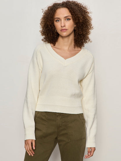 Sanctuary Clothing New - PERFECT V NECK SWEATER VINTAGE IVORY