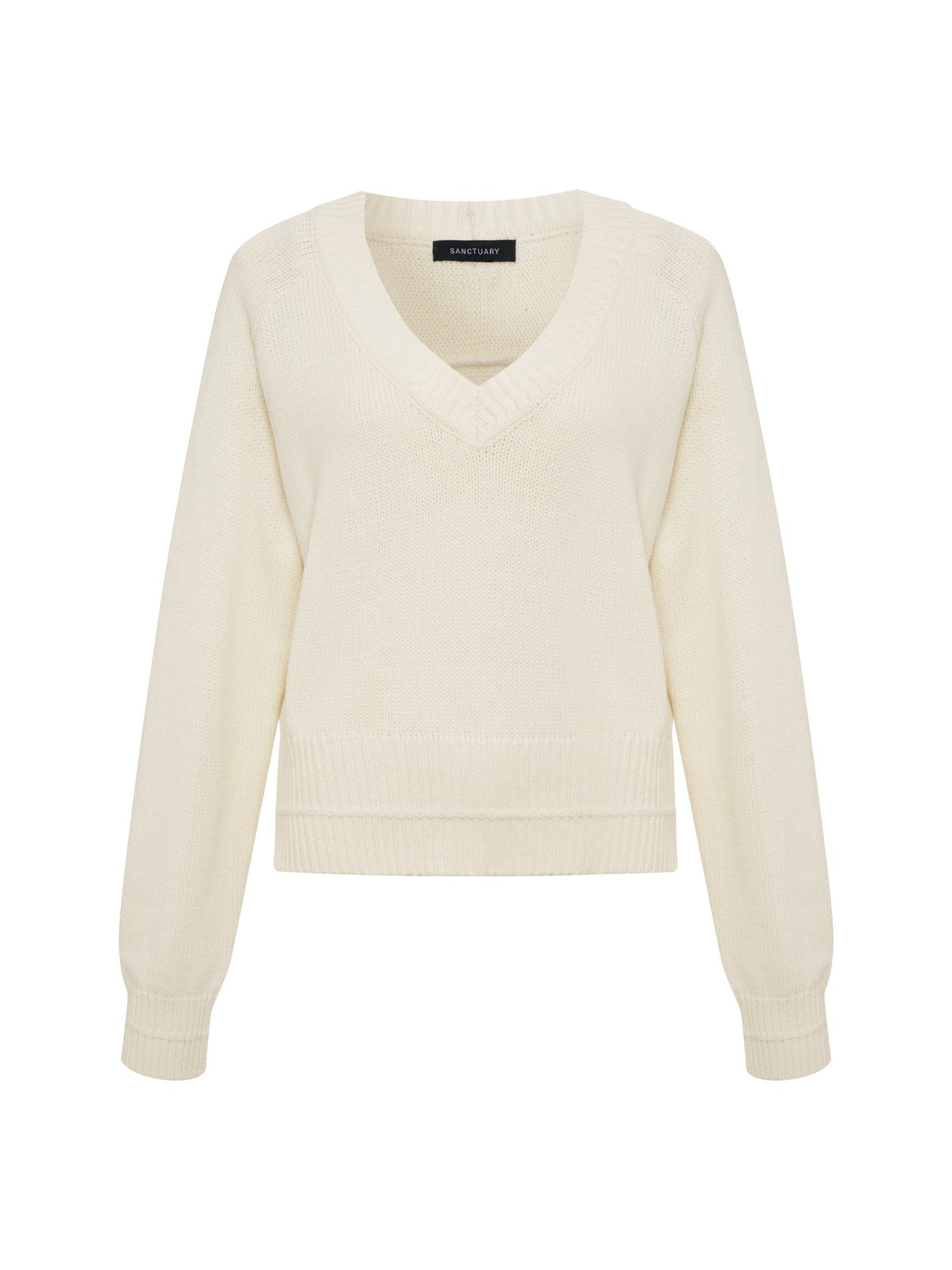 Sanctuary Clothing New - PERFECT V NECK SWEATER VINTAGE IVORY