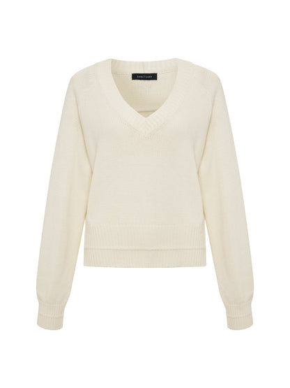 Sanctuary Clothing New - PERFECT V NECK SWEATER VINTAGE IVORY