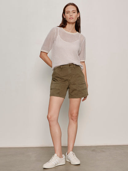 Sanctuary Clothing Premium - OPEN KNIT SWEATER TEE PETAL/RICH COLLAGEN STRIPE
