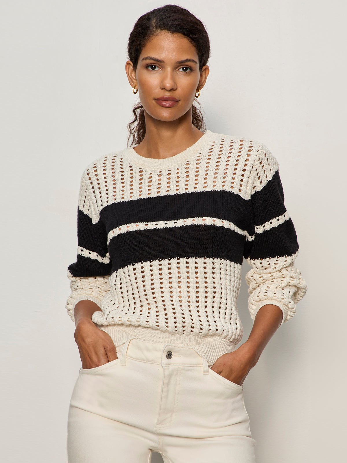 Sanctuary Clothing Best Price - Sporty Openwork Popover Collagen with Black
