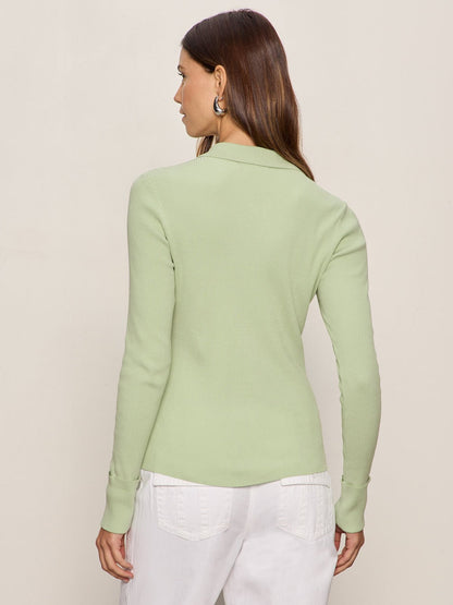 Sanctuary Clothing Exclusive - ONLY YOURS RIBBED ZIP SWEATER DETOX GREEN