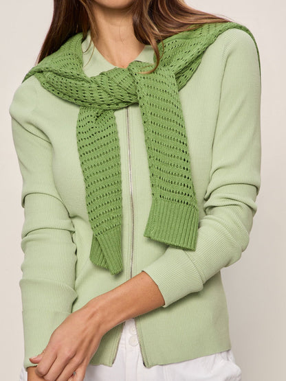 Sanctuary Clothing Exclusive - ONLY YOURS RIBBED ZIP SWEATER DETOX GREEN