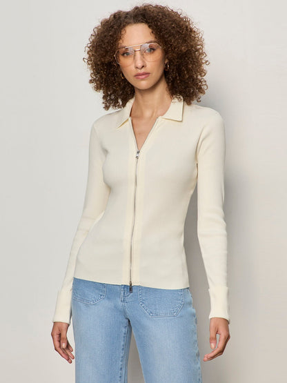 Sanctuary Clothing Best Seller - ONLY YOURS RIBBED ZIP SWEATER COLLAGEN