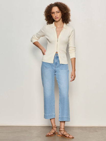 Sanctuary Clothing Best Seller - ONLY YOURS RIBBED ZIP SWEATER COLLAGEN