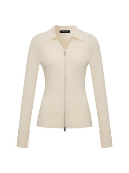 Sanctuary Clothing Best Seller - ONLY YOURS RIBBED ZIP SWEATER COLLAGEN