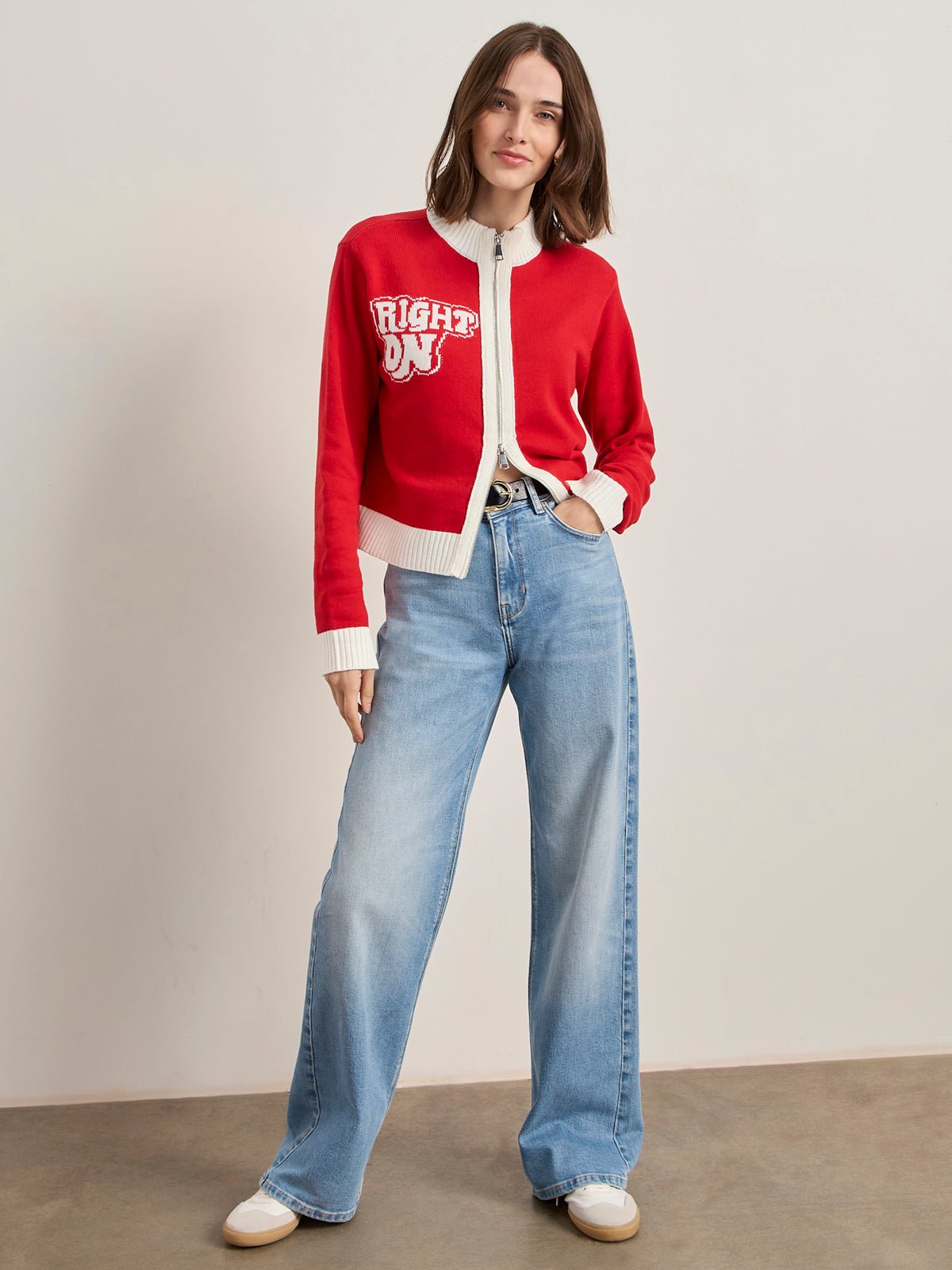 Sanctuary Clothing Recommended - JOE COOL ZIP UP SWEATER CHERRY LACQUER