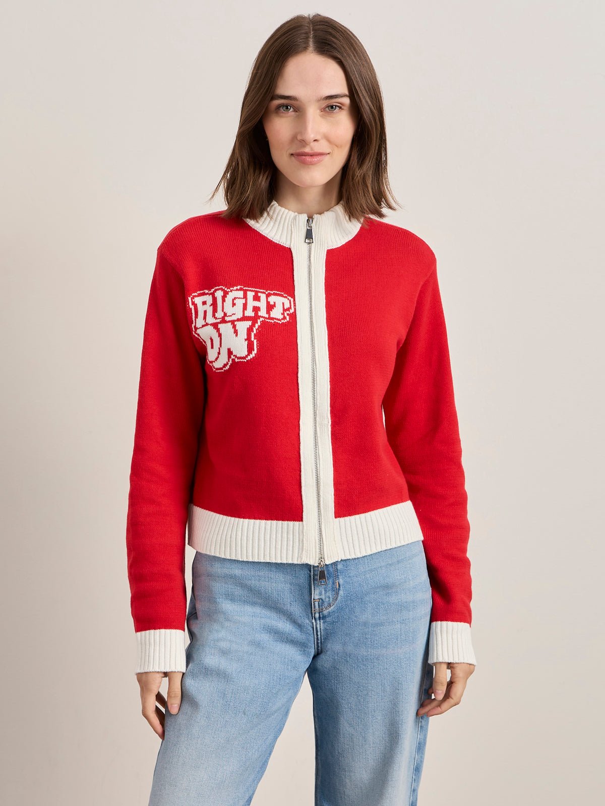 Sanctuary Clothing Recommended - JOE COOL ZIP UP SWEATER CHERRY LACQUER