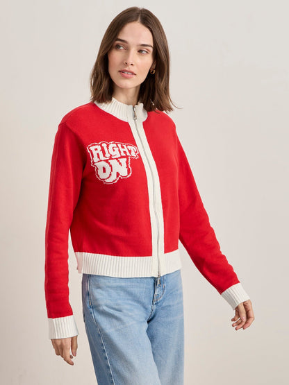 Sanctuary Clothing Recommended - JOE COOL ZIP UP SWEATER CHERRY LACQUER