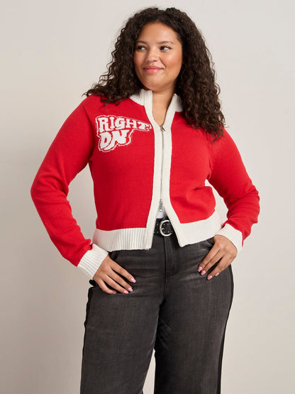 Sanctuary Clothing Recommended - JOE COOL ZIP UP SWEATER CHERRY LACQUER