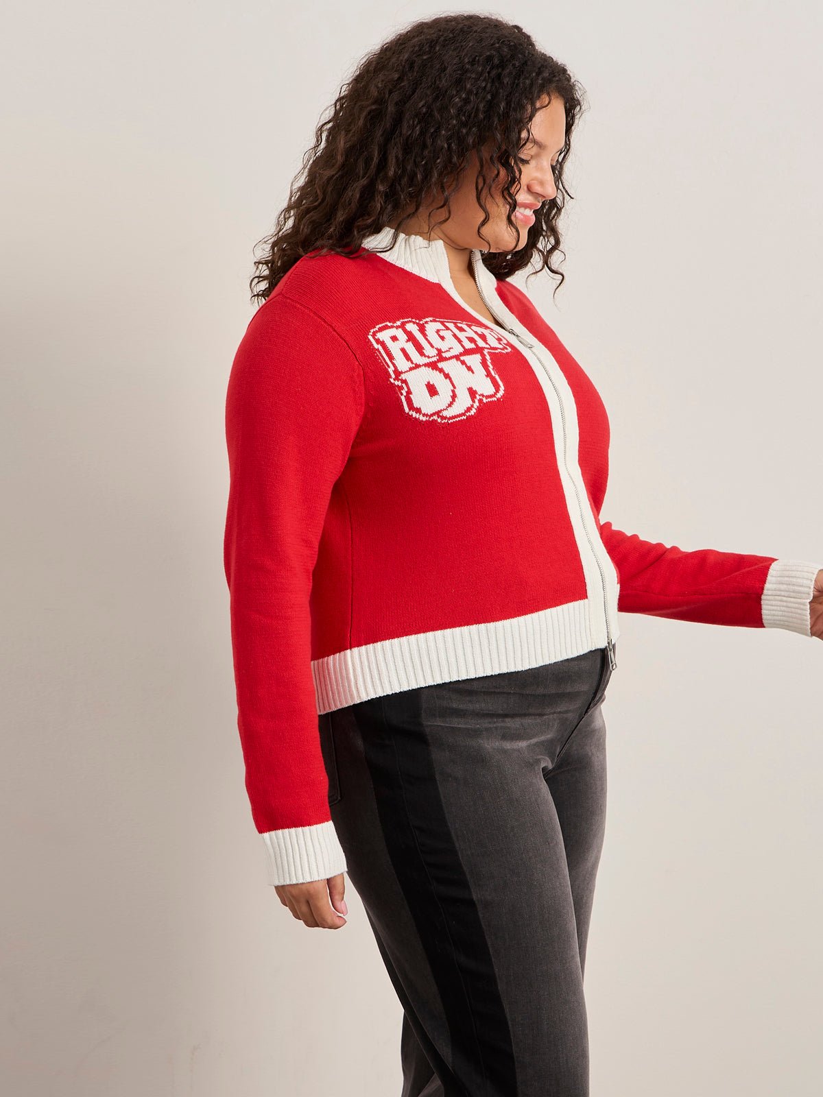 Sanctuary Clothing Recommended - JOE COOL ZIP UP SWEATER CHERRY LACQUER