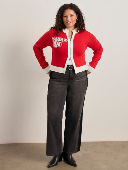 Sanctuary Clothing Recommended - JOE COOL ZIP UP SWEATER CHERRY LACQUER