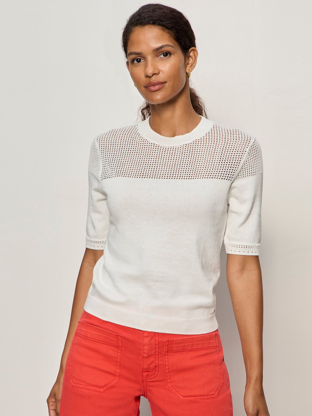 Sanctuary Clothing Quality - MIX STITCH TEE CHALK