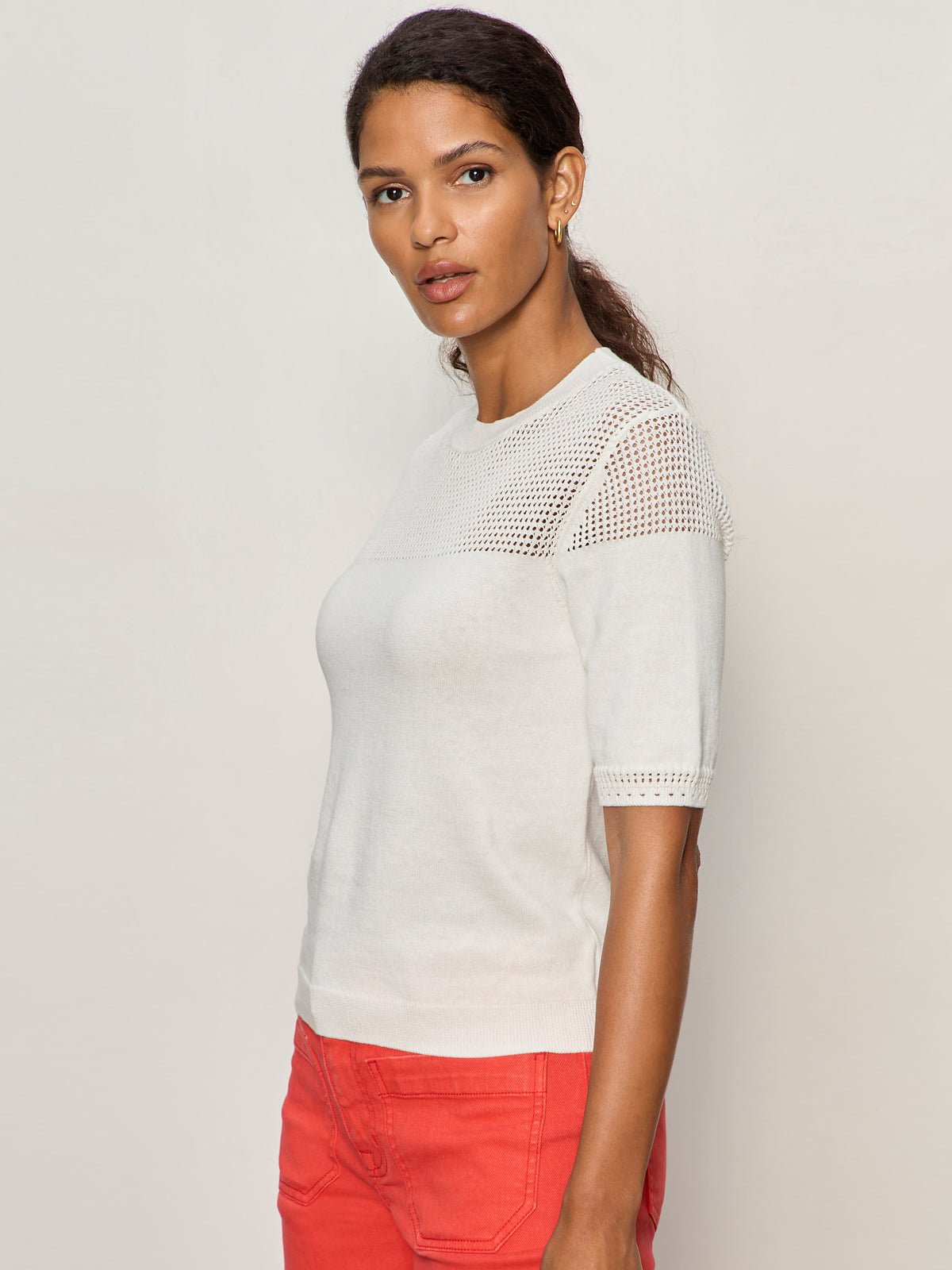 Sanctuary Clothing Quality - MIX STITCH TEE CHALK