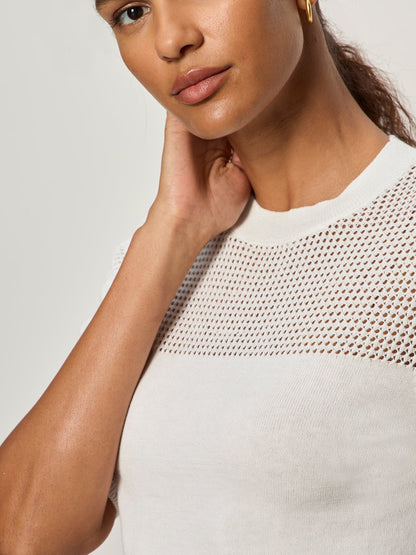 Sanctuary Clothing Quality - MIX STITCH TEE CHALK