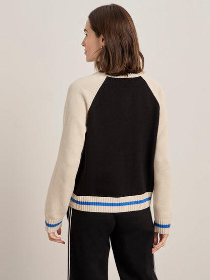 Sanctuary Clothing Trusted - 75 BOMBER SWEATER BLACK/ CHALK