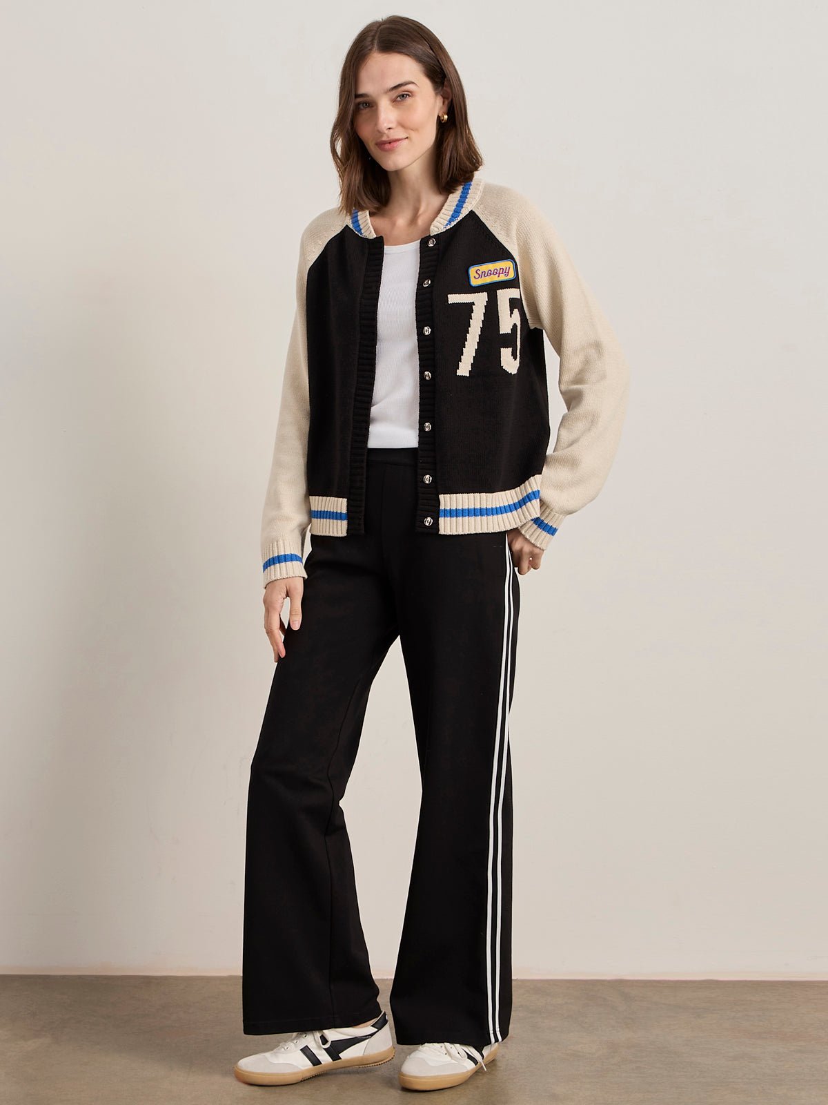 Sanctuary Clothing Trusted - 75 BOMBER SWEATER BLACK/ CHALK