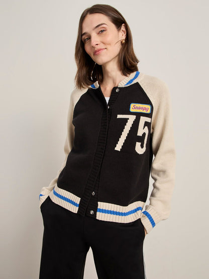 Sanctuary Clothing Trusted - 75 BOMBER SWEATER BLACK/ CHALK