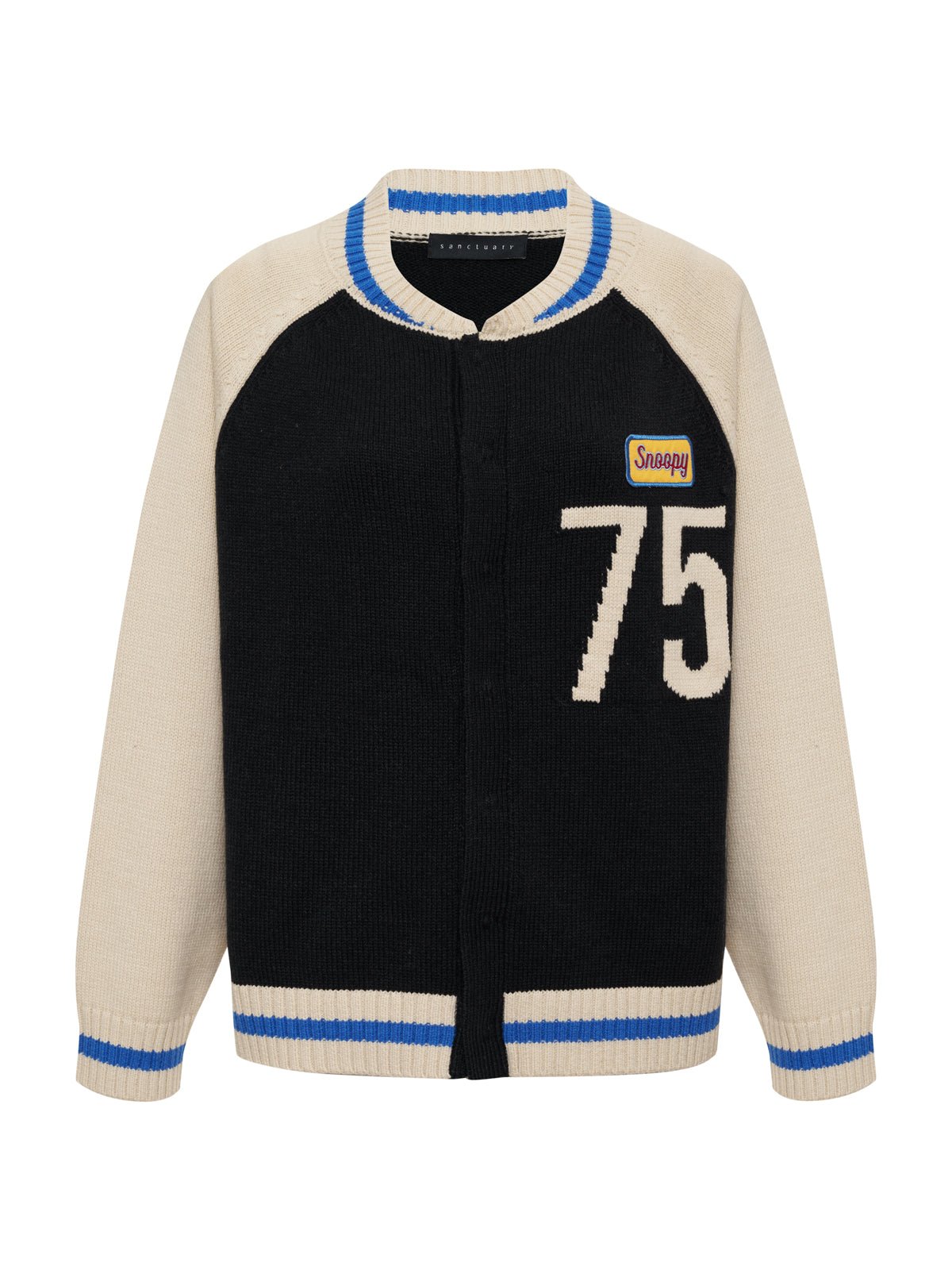 Sanctuary Clothing Trusted - 75 BOMBER SWEATER BLACK/ CHALK