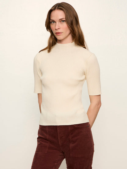 Sanctuary Clothing Best Price - High Neck Ribbed Top Bone
