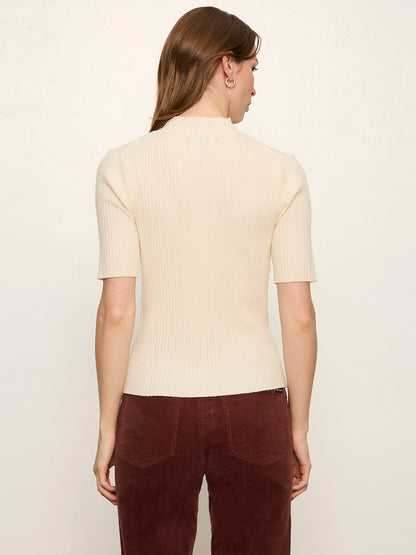 Sanctuary Clothing Best Price - High Neck Ribbed Top Bone