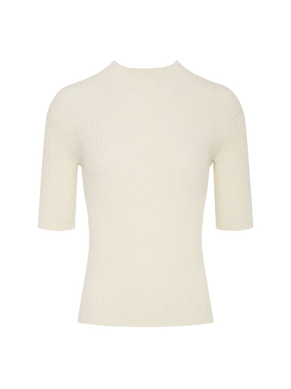 Sanctuary Clothing Best Price - High Neck Ribbed Top Bone
