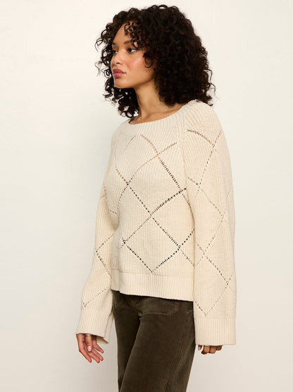 Sanctuary Clothing Top Pick - Diamond Stitch Popover Bone