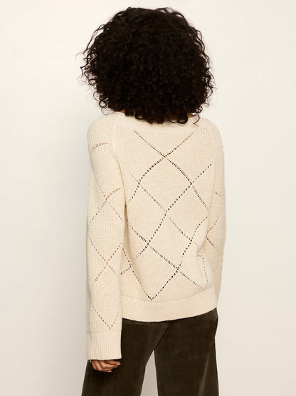 Sanctuary Clothing Top Pick - Diamond Stitch Popover Bone