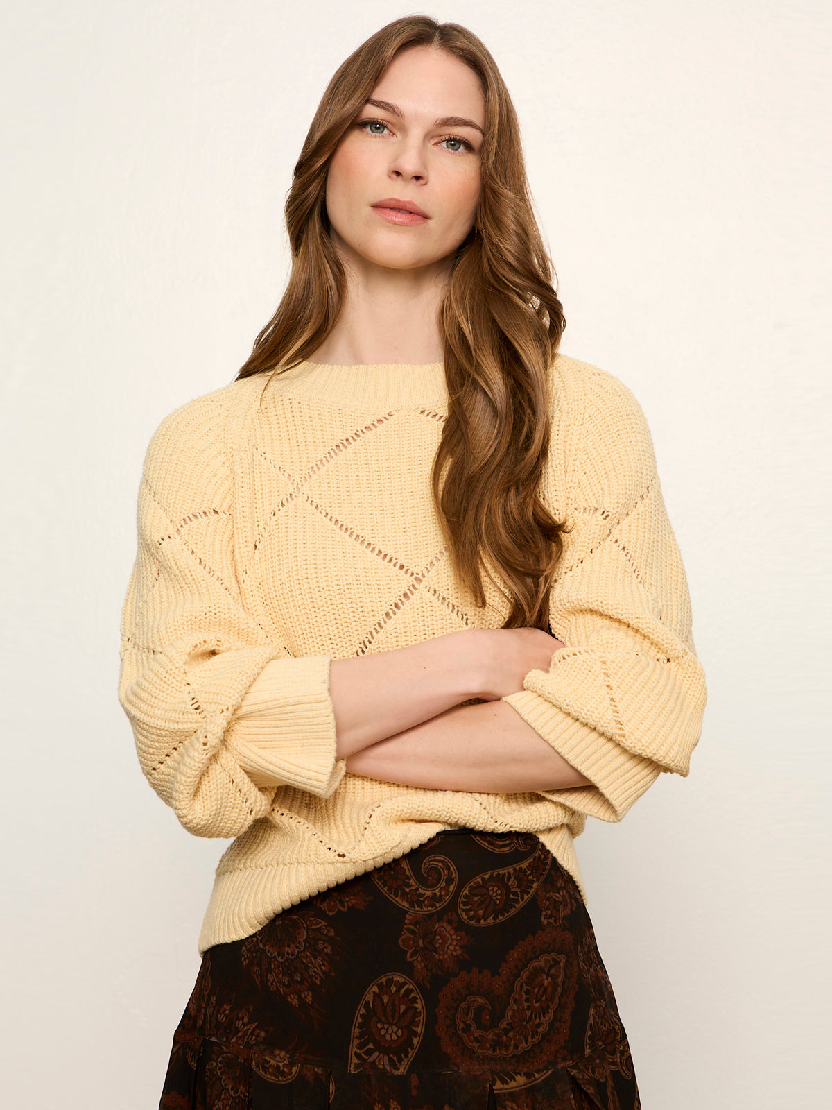 Sanctuary Clothing Sale - Diamond Stitch Popover Light Goldie