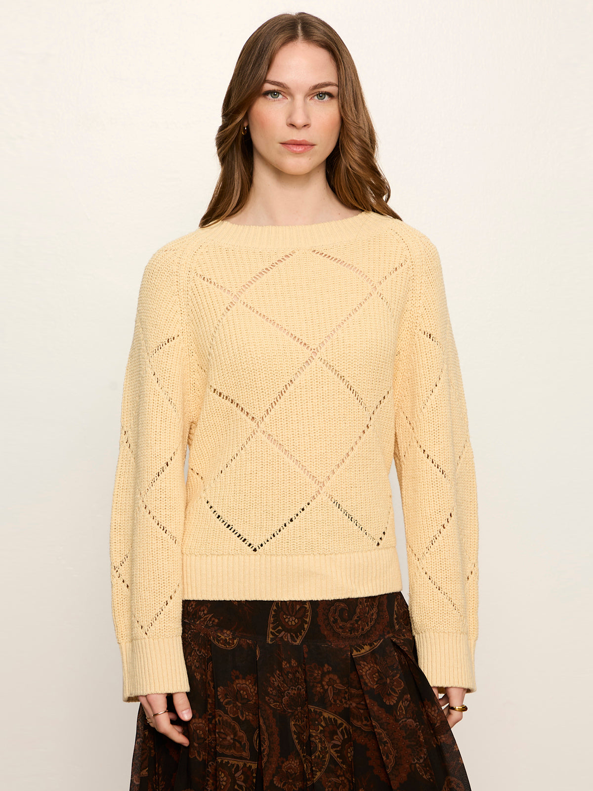 Sanctuary Clothing Sale - Diamond Stitch Popover Light Goldie
