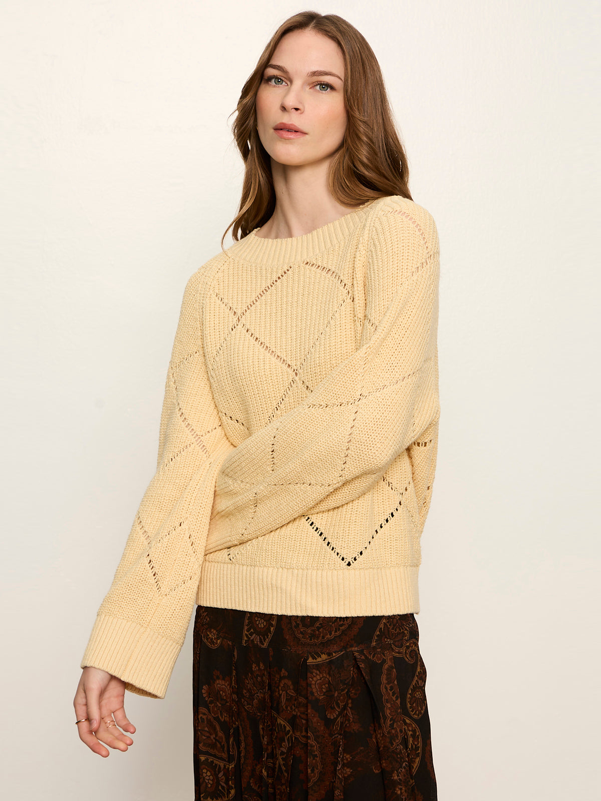 Sanctuary Clothing Sale - Diamond Stitch Popover Light Goldie