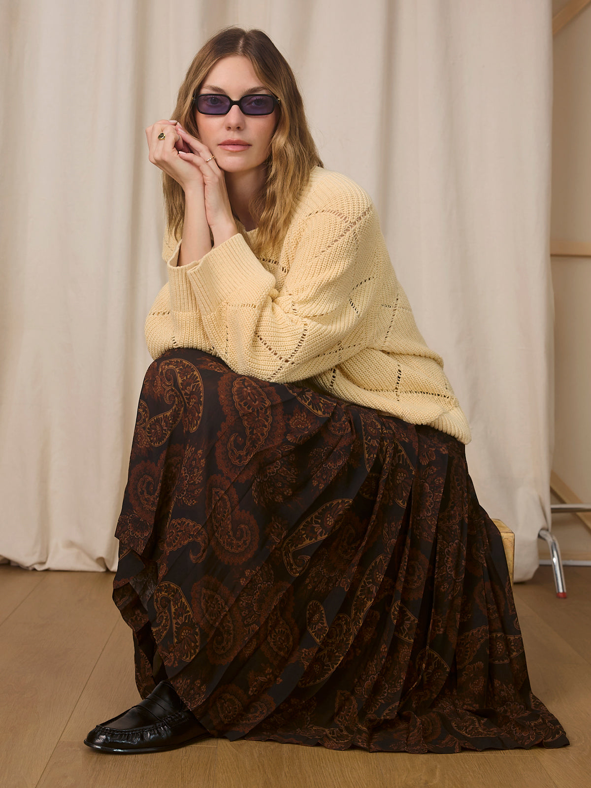 Sanctuary Clothing Sale - Diamond Stitch Popover Light Goldie
