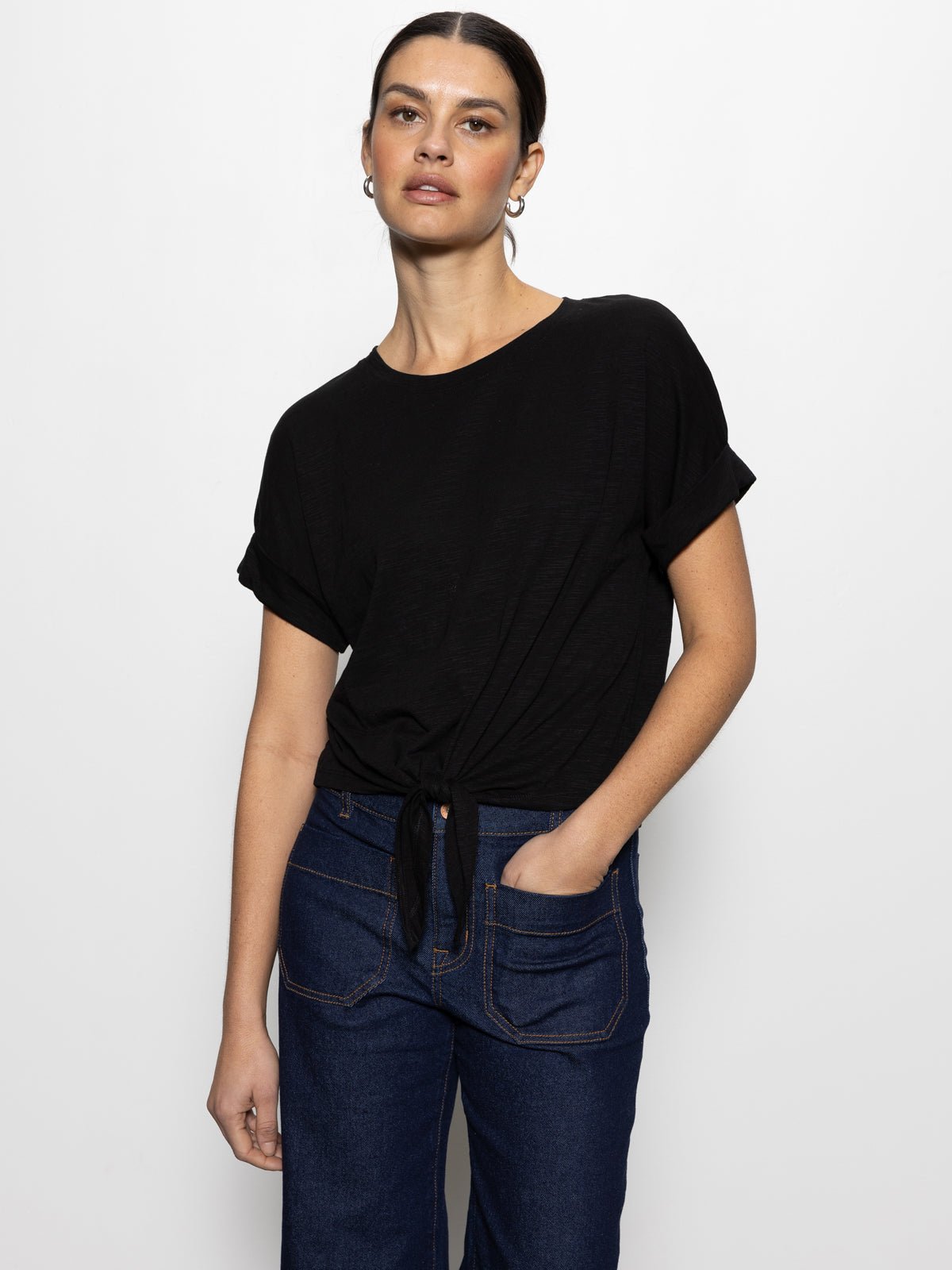 Sanctuary Clothing Customer Favorite - ALL DAY TIE TEE BLACK