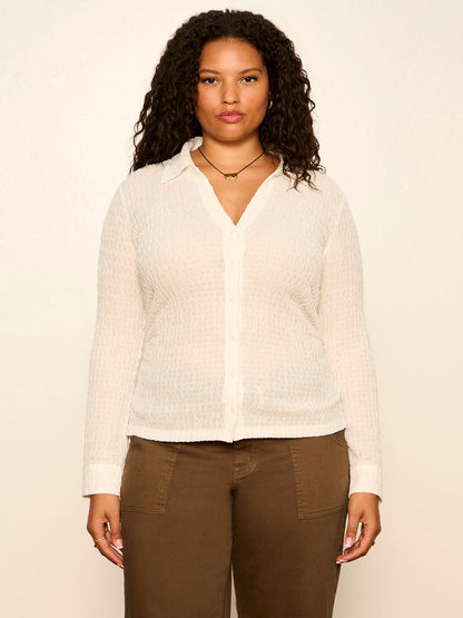 Sanctuary Clothing Exclusive - JUNO TEXTURED BUTTON FRONT CHALK