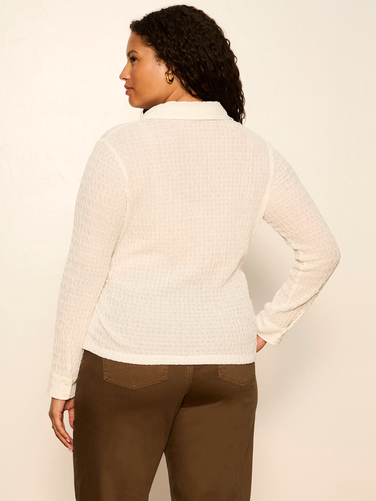 Sanctuary Clothing Exclusive - JUNO TEXTURED BUTTON FRONT CHALK