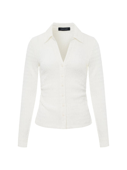 Sanctuary Clothing Exclusive - JUNO TEXTURED BUTTON FRONT CHALK