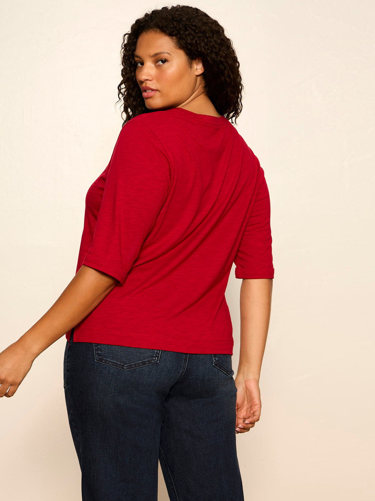 Sanctuary Clothing Popular - DOLCE NOTCH NECK TEE RED BERRY