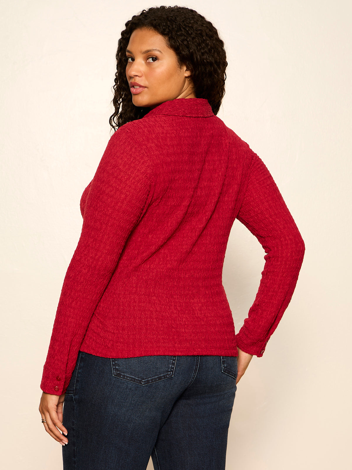Sanctuary Clothing Special Offer - JUNO TEXTURED BUTTON FRONT RED BERRY