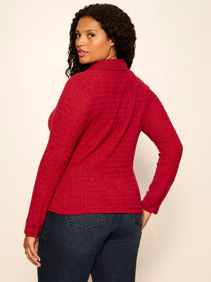 Sanctuary Clothing Special Offer - JUNO TEXTURED BUTTON FRONT RED BERRY