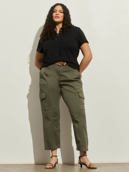 Sanctuary Clothing Trending - LACE UP TIMELESS TEE BLACK