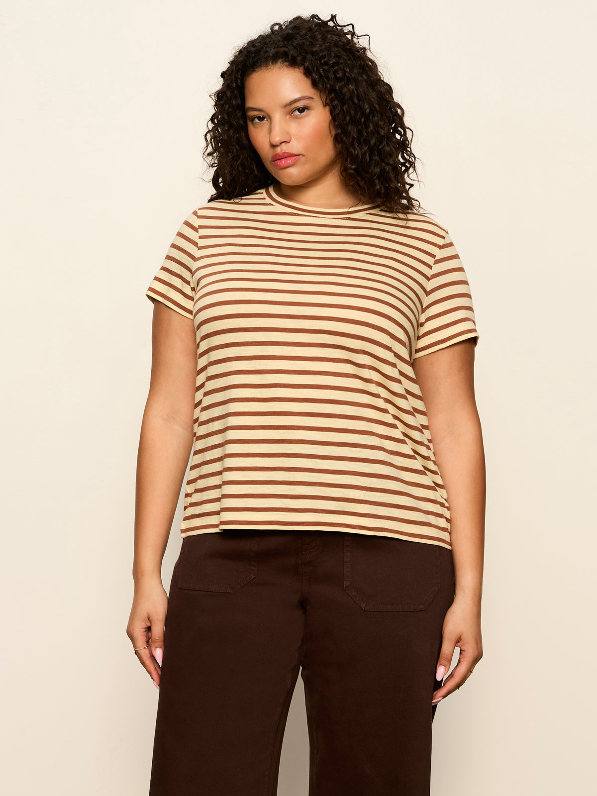 Sanctuary Clothing Latest - THE PERFECT TEE CHOCO BANANA STRIPE