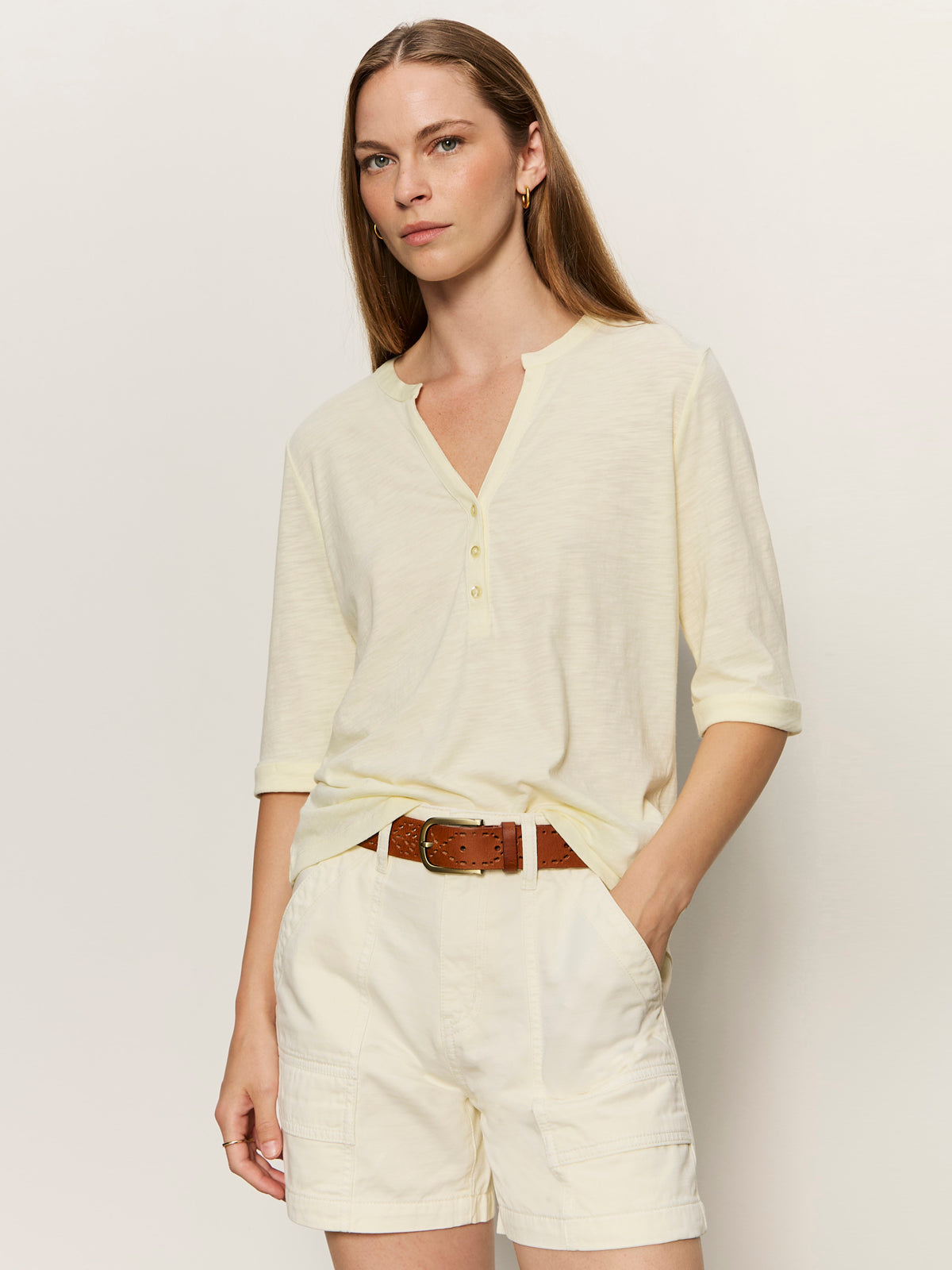 Sanctuary Clothing Best Price - ROLLED SLEEVE TEE LEMON DROP