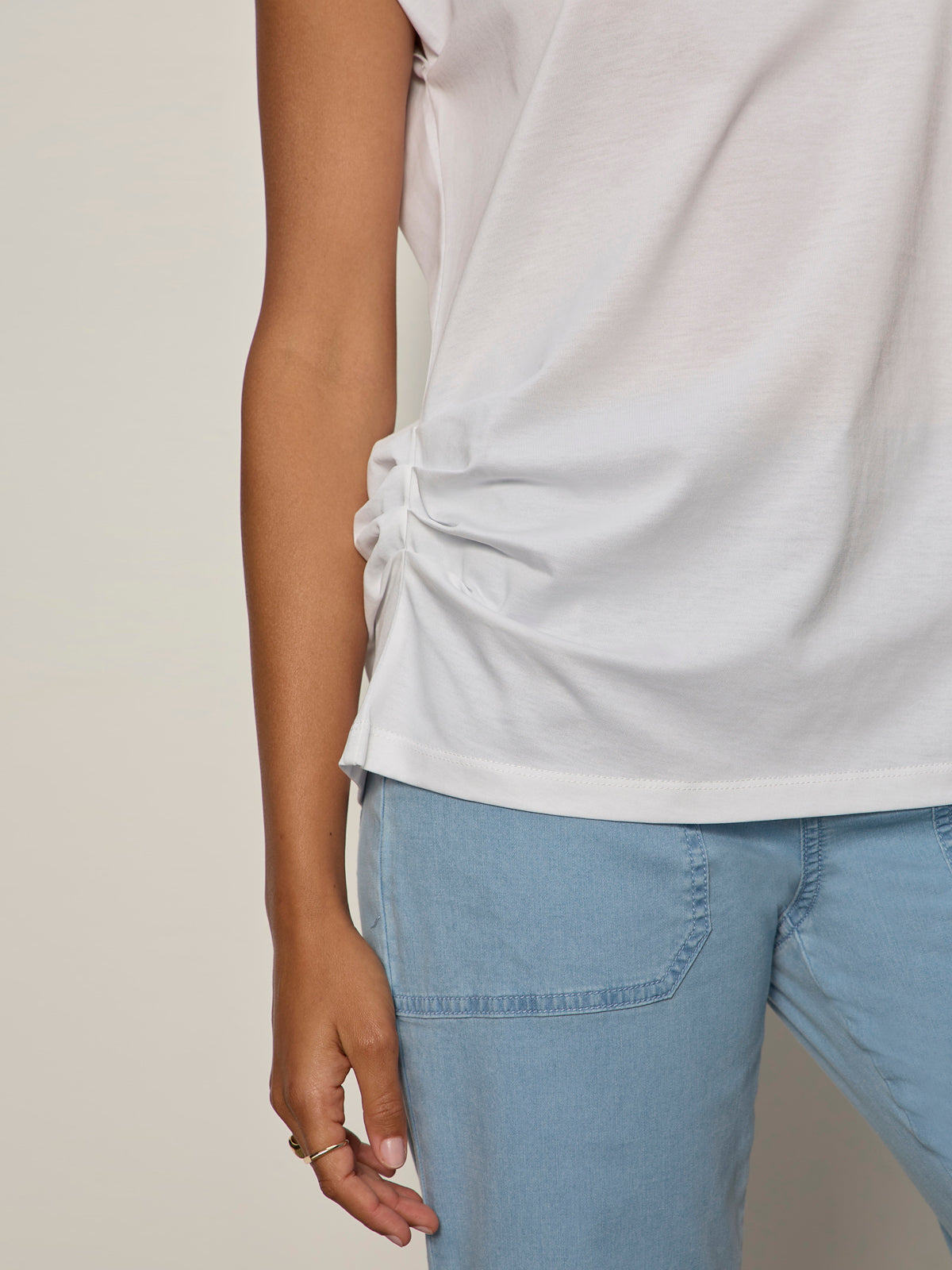 Sanctuary Clothing Featured - PLEATED MUSCLE TEE WHITE