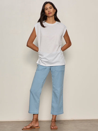 Sanctuary Clothing Featured - PLEATED MUSCLE TEE WHITE