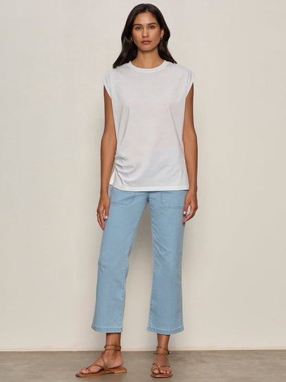 Sanctuary Clothing Featured - PLEATED MUSCLE TEE WHITE