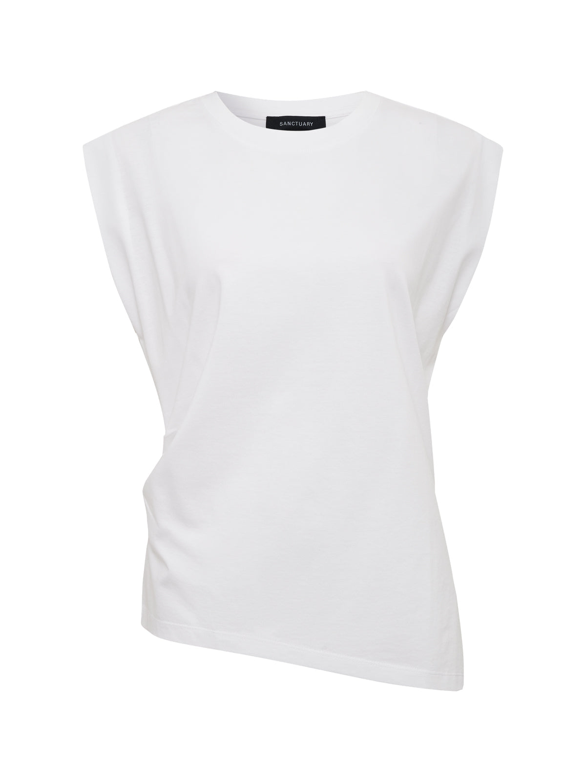 Sanctuary Clothing Featured - PLEATED MUSCLE TEE WHITE