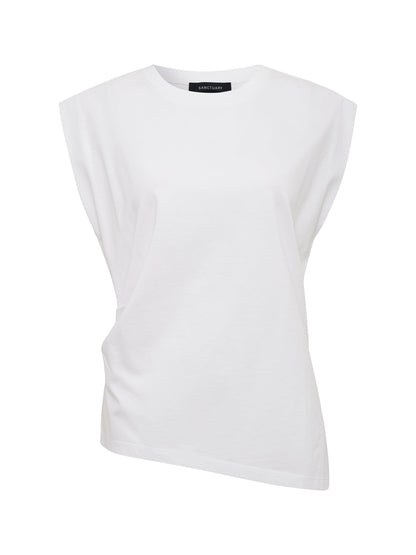 Sanctuary Clothing Featured - PLEATED MUSCLE TEE WHITE