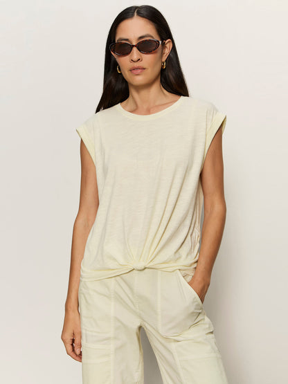 Sanctuary Clothing New - KNOTTED MUSCLE TEE LEMON DROP