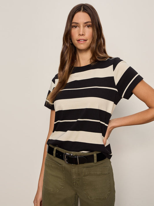Sanctuary Clothing Sale - Timeless Tee Vanilla Creme/Black Stripe